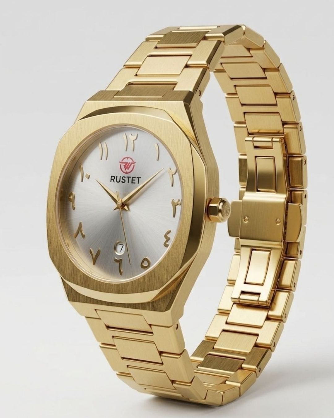 RUSTET-1019 ARABIC DIAL EDITION-GREY WITH GOLDEN