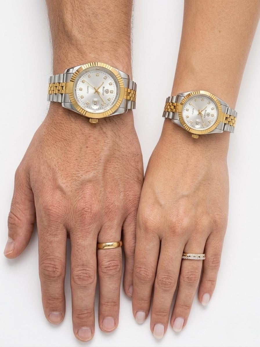 RUSTET-1041-WHITE WITH SILVER&GOLD-COUPLES EDITION