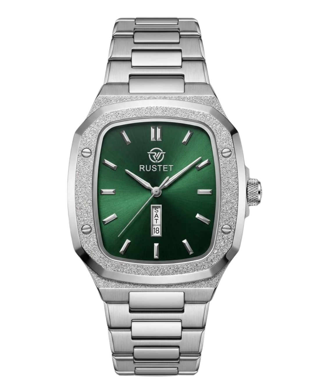 RUSTET-1018-GREEN WITH SILVER
