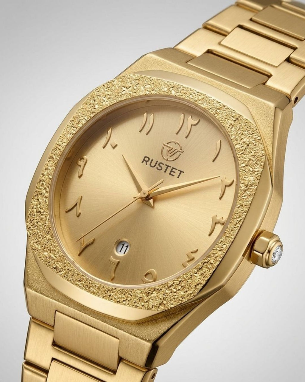 RUSTET-1019 ARABIC DIAL EDITION-GOLDEN WITH GOLDEN