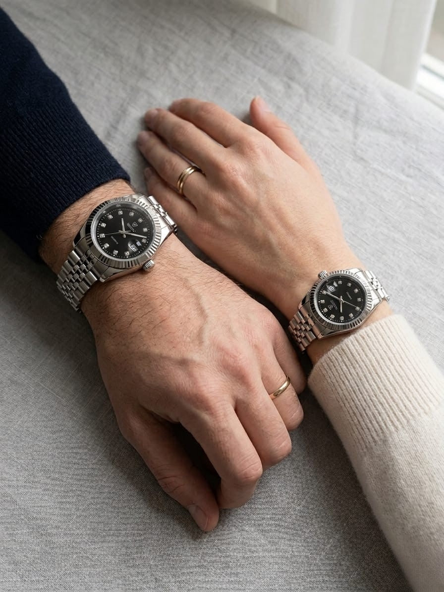 RUSTET-1041-BLACK WITH SILVER-COUPLES EDITION