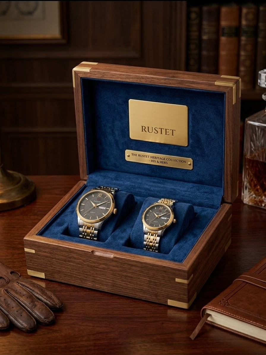 RUSTET-1006-BLACK WITH SILVER&GOLD-COUPLES EDITION