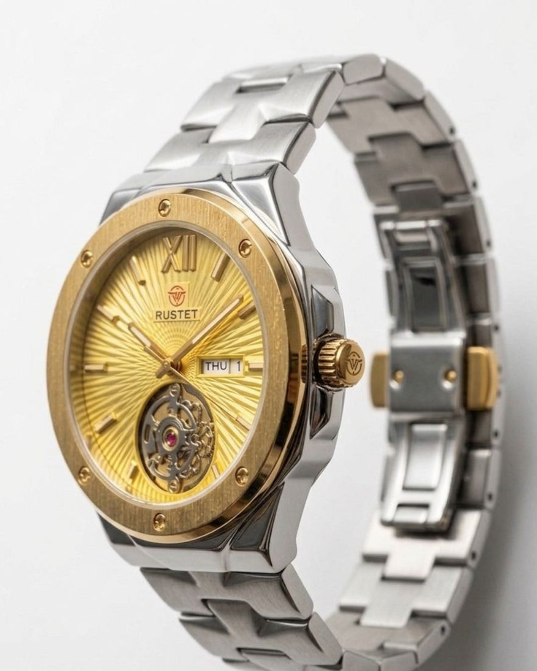 RUSTET-1053-GOLDEN WITH SILVER
