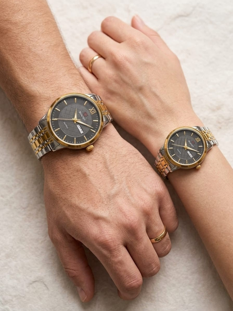 RUSTET-1006-BLACK WITH SILVER&GOLD-COUPLES EDITION