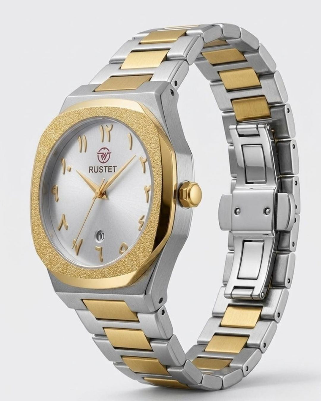 RUSTET-1019 ARABIC DIAL EDITION-GREY WITH SILVER&GOLDEN