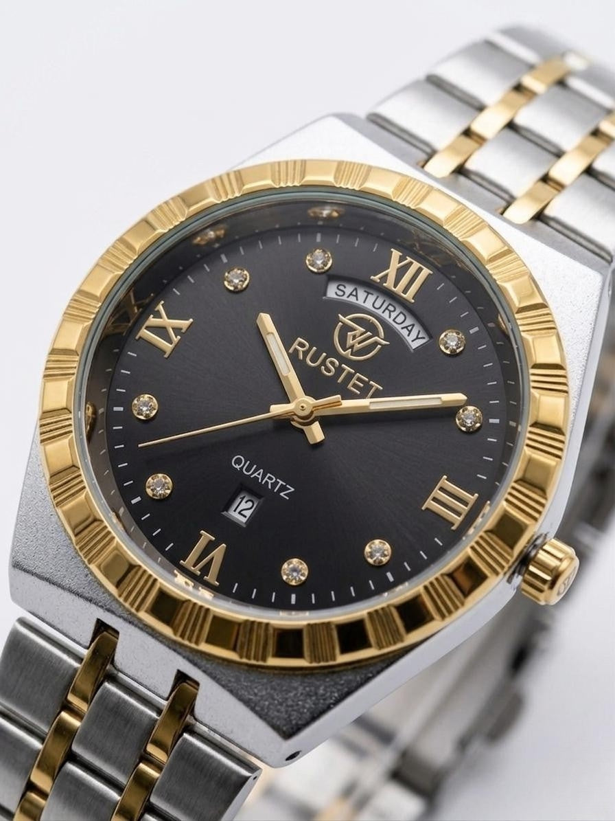 RUSTET-1062 BLACK WITH SILVER GOLDEN