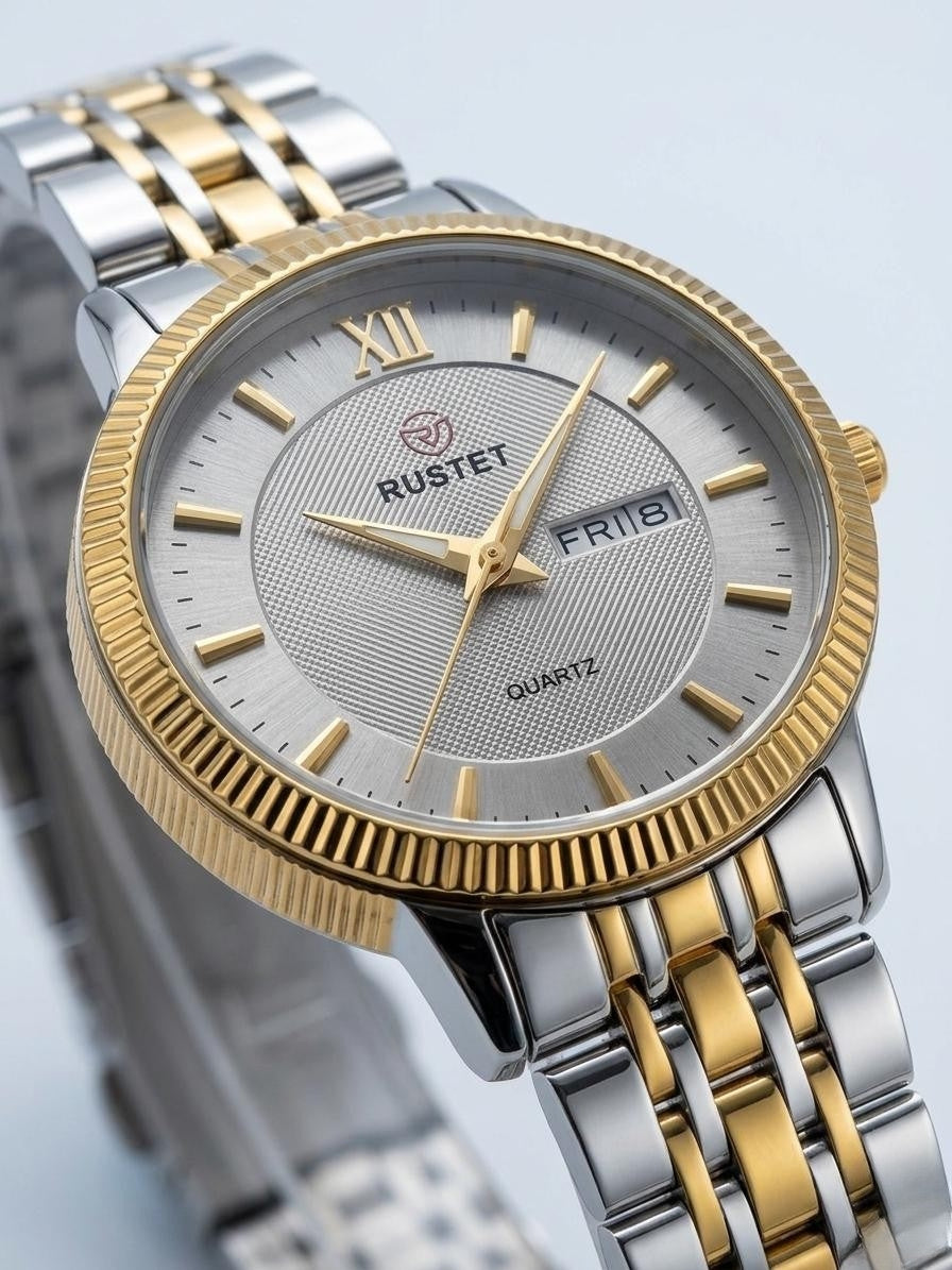 RUSTET-6006-GREY WITH SILVER&GOLD FOR HER