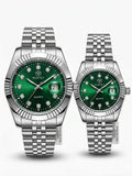 RUSTET1041-GREEN WITH SILVER-COUPLES EDITION
