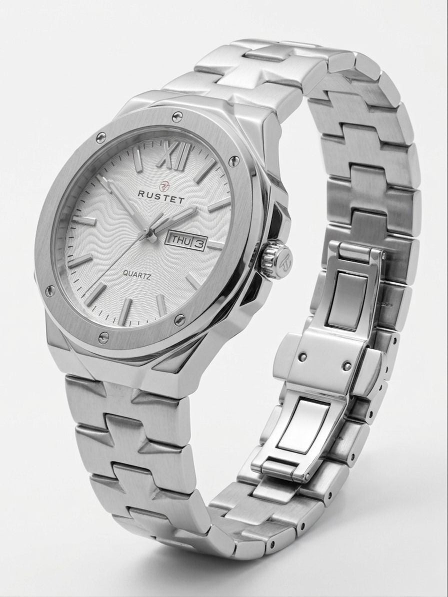 RUSTET-1053-WHITE WITH SILVER