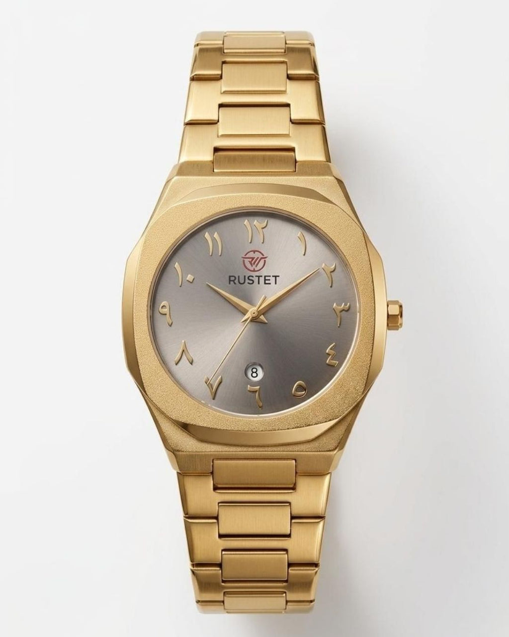 RUSTET-1019 ARABIC DIAL EDITION-BROWNISH GREY WITH GOLDEN