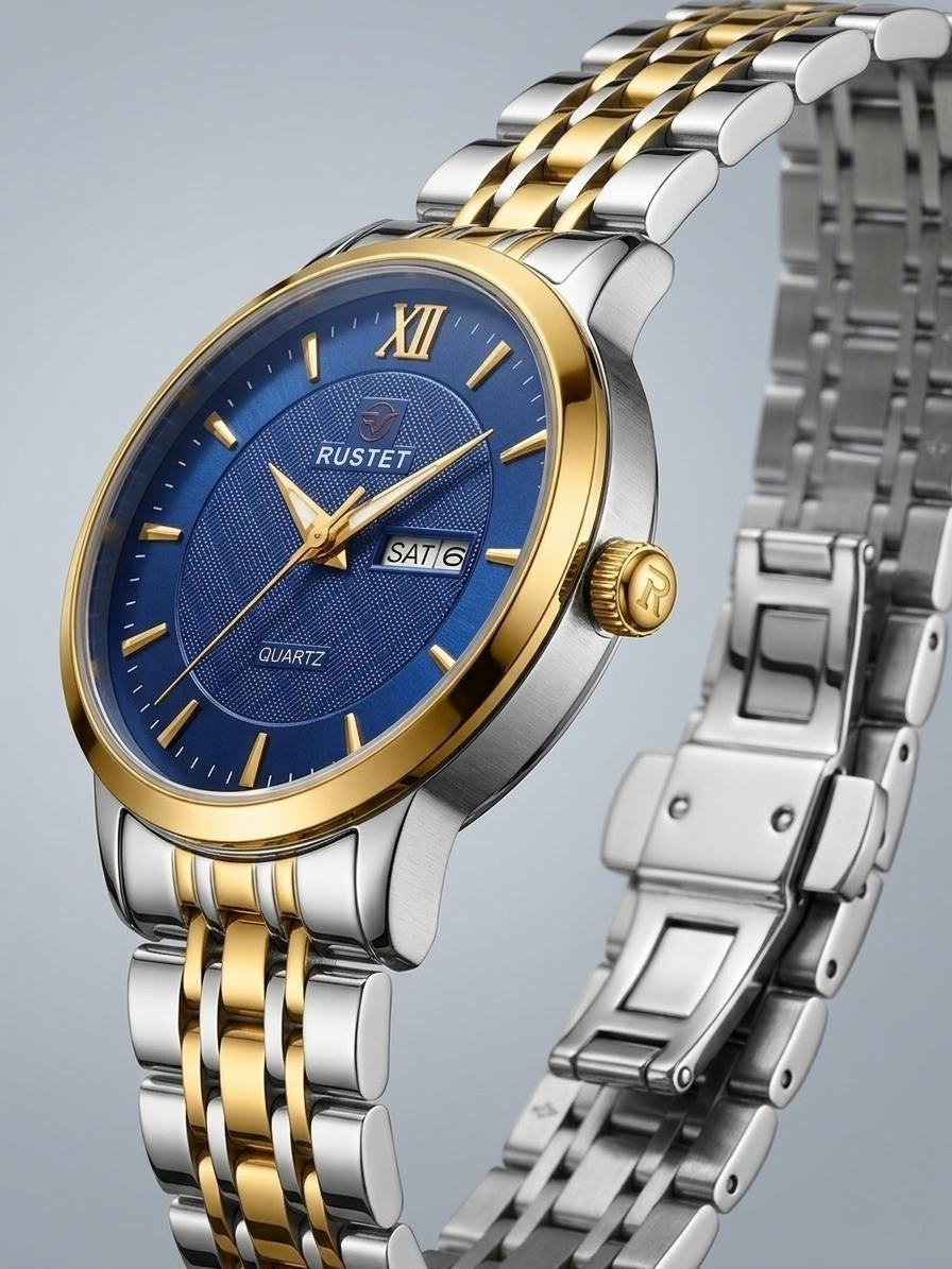 RUSTET-6006-BLUE WITH SILVER&GOLD FOR HER