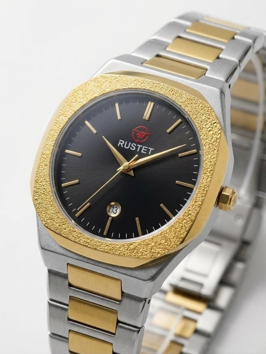 RUSTET-1019 BLACK WITH SILVER&GOLD