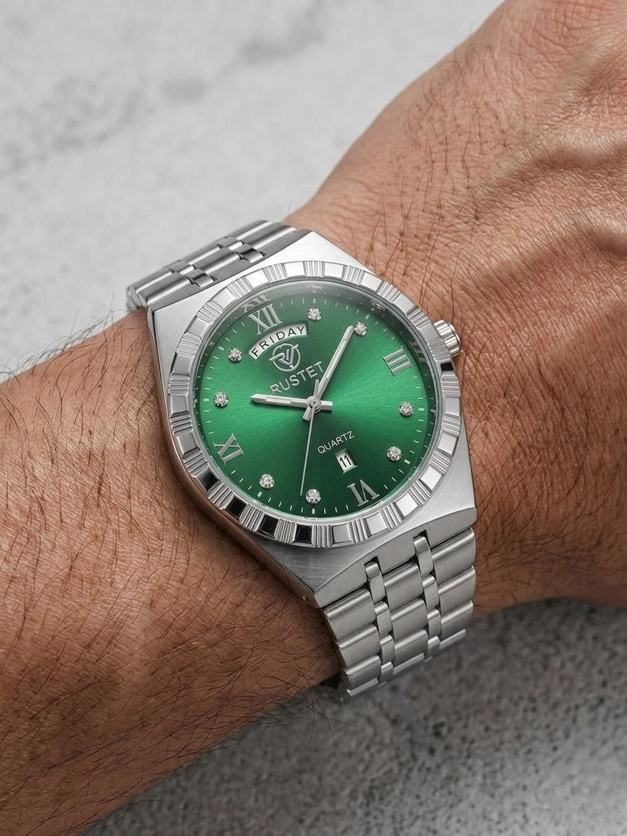 RUSTET-1062 GREEN WITH SILVER