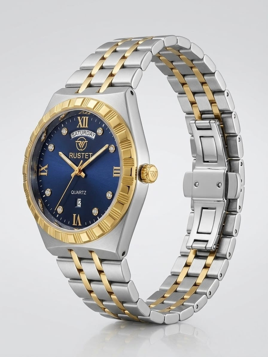 RUSTET-1062 BLUE WITH SILVER GOLD