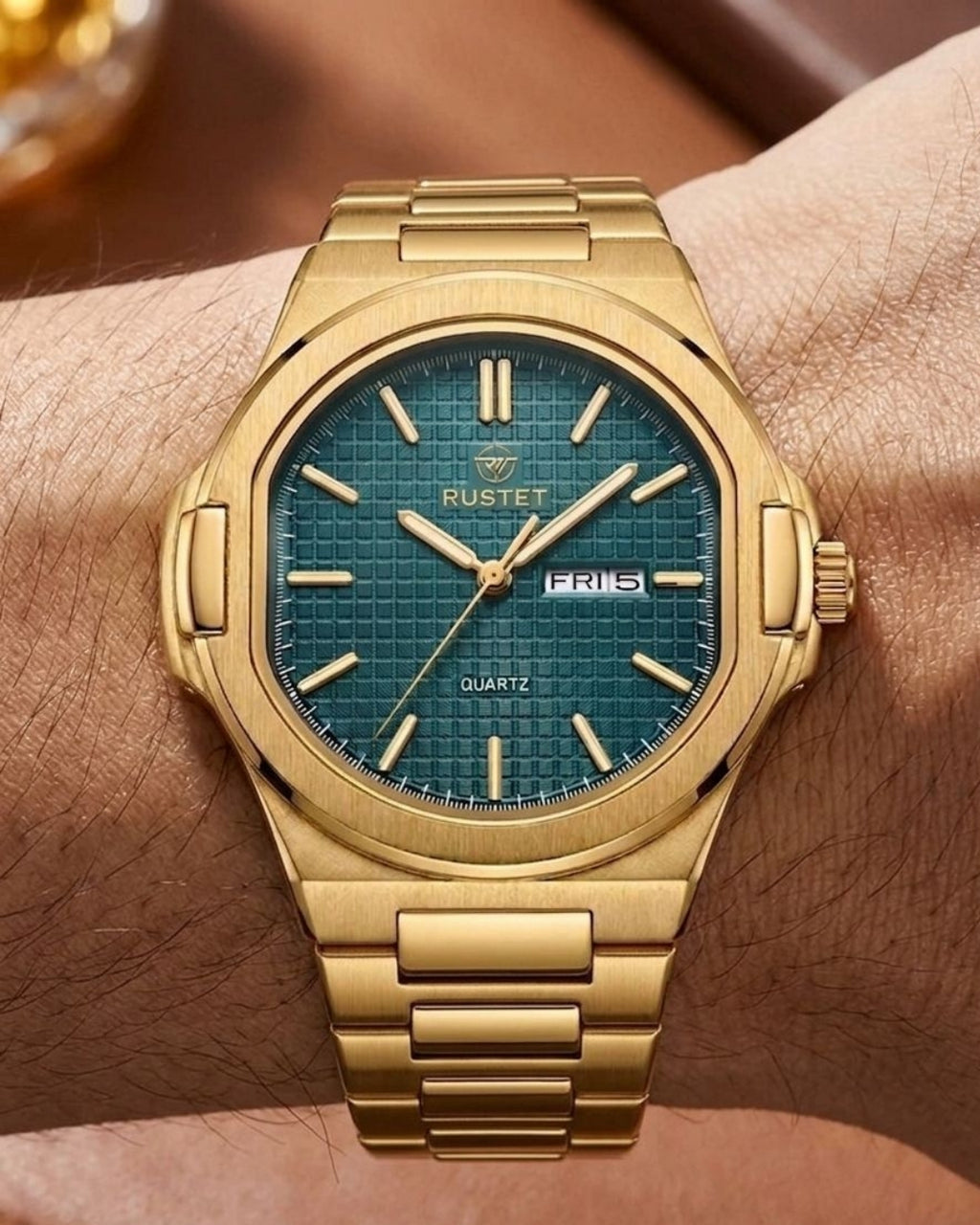 RUSTET-1045-GREEN WITH GOLDEN
