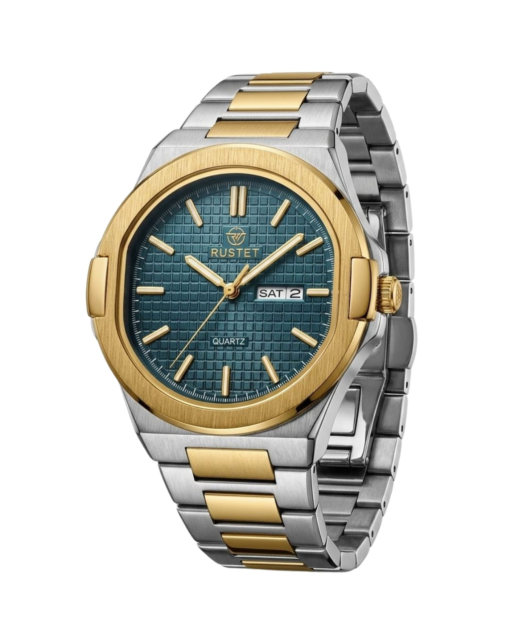 RUSTET-1045-GREEN WITH SILVER&GOLDEN