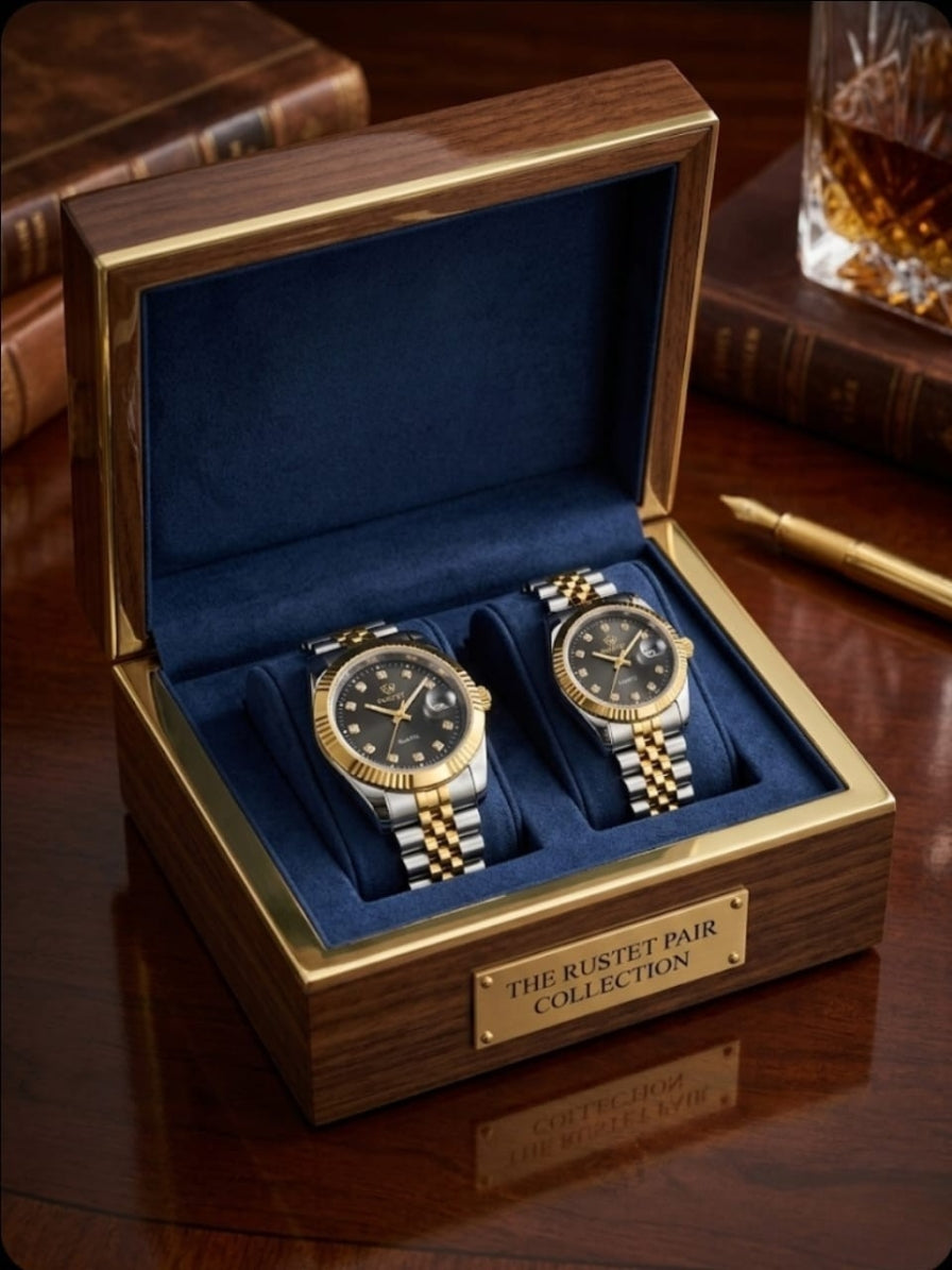RUSTET-1041-BLACK WITH SILVER &GOLD-COUPLES EDITION