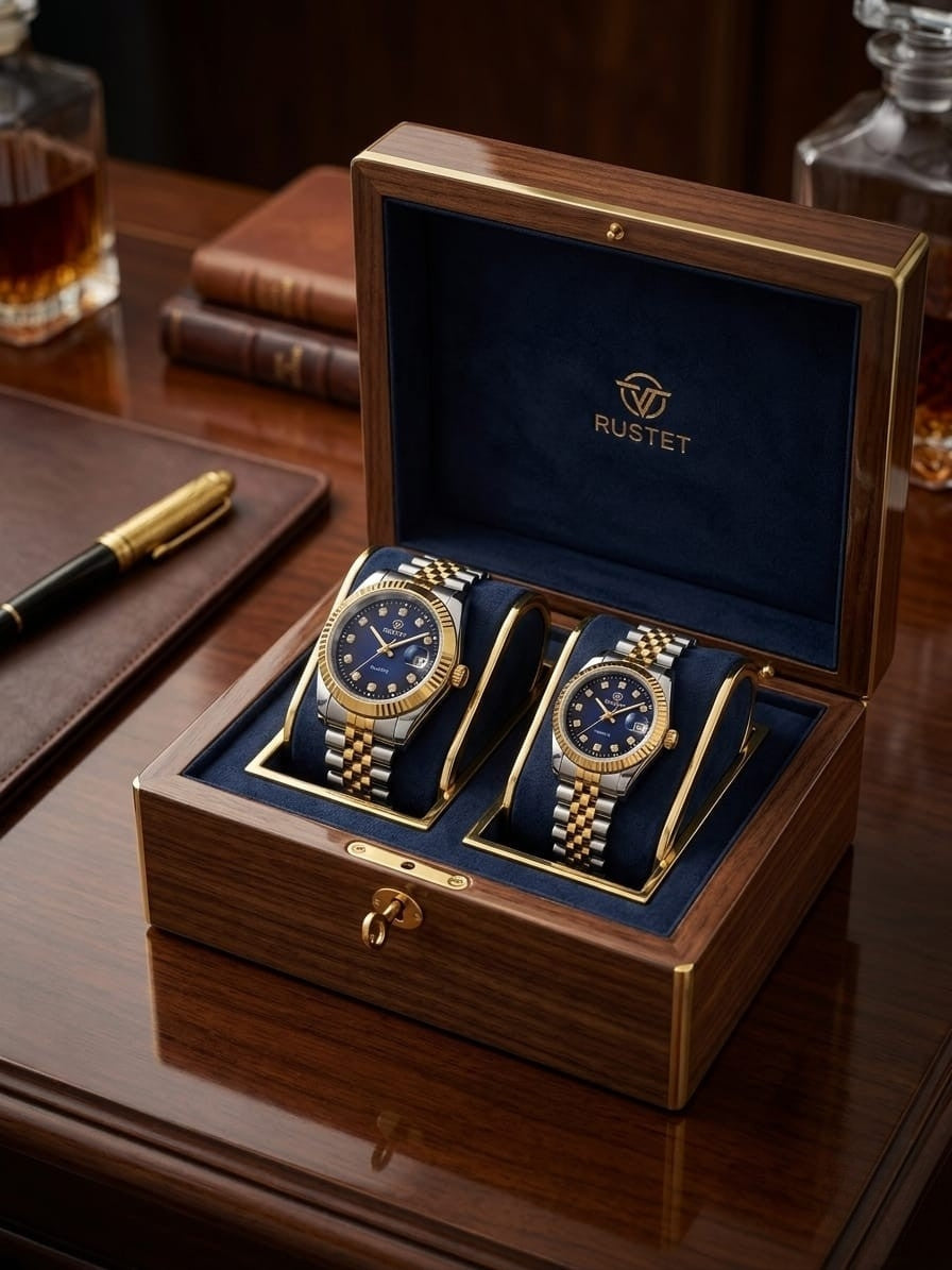 RUSTET-1041-BLUE WITH SILVER&GOLD-COUPLES EDITION