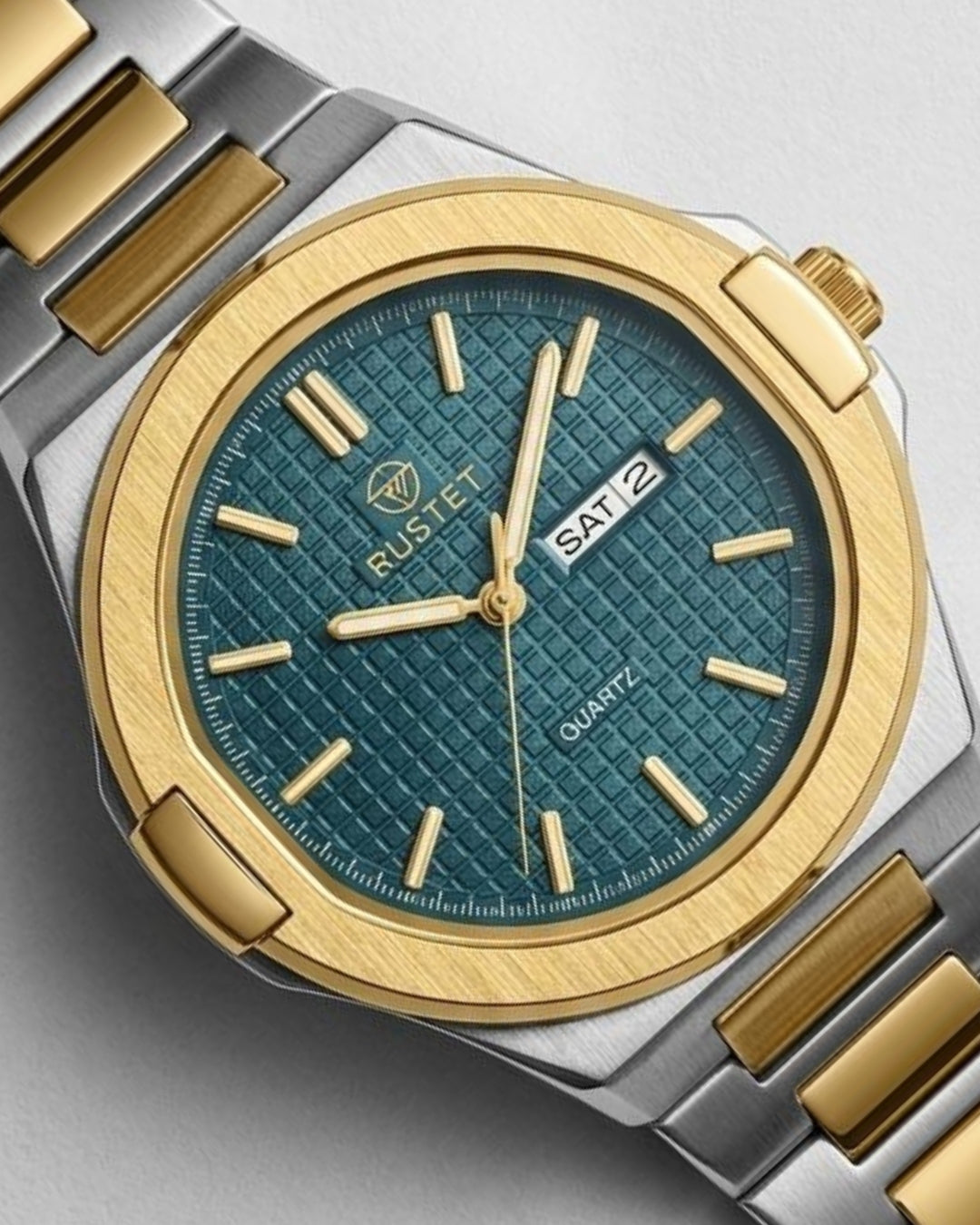 RUSTET-1045-GREEN WITH SILVER&GOLDEN