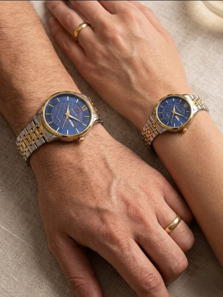 RUSTET-1006-BLUE WITH SILVER&GOLD-COUPLES EDITION