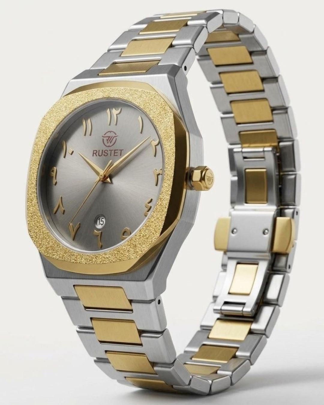 RUSTET-1019 ARABIC DIAL EDITION-DARK GREY WITH SILVER&GOLDEN