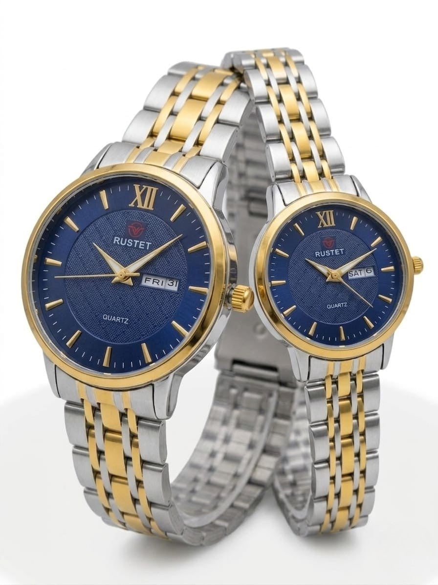 RUSTET-1006-BLUE WITH SILVER&GOLD-COUPLES EDITION