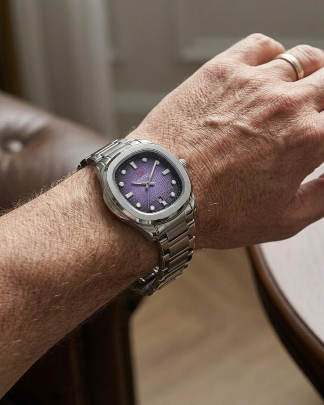 RUSTET-1058-PURPLE WITH SILVER