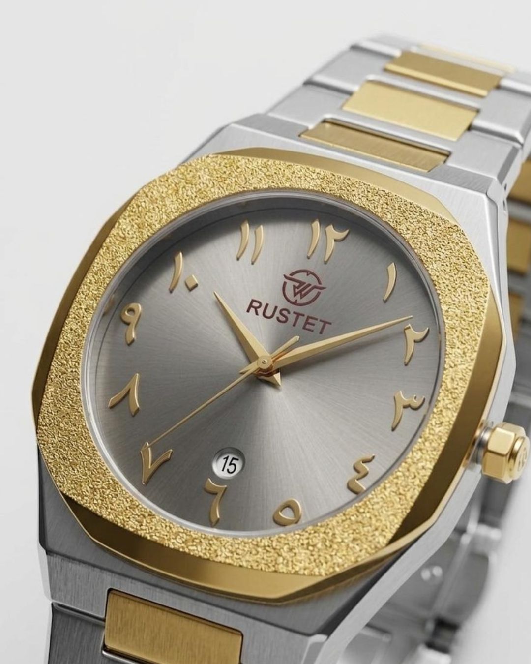 RUSTET-1019 ARABIC DIAL EDITION-DARK GREY WITH SILVER&GOLDEN