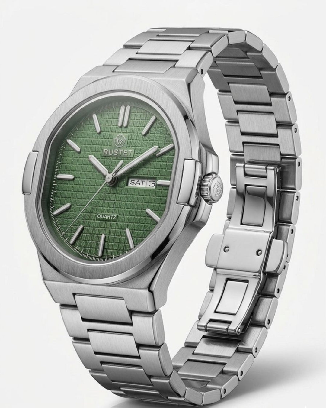 RUSTET-1045-LIGHT GREEN WITH SILVER