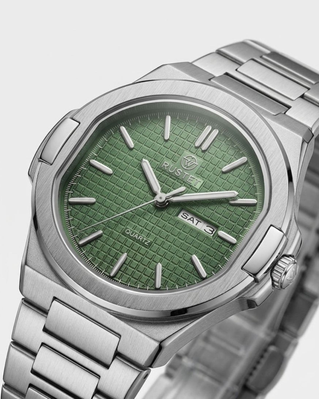 RUSTET-1045-LIGHT GREEN WITH SILVER