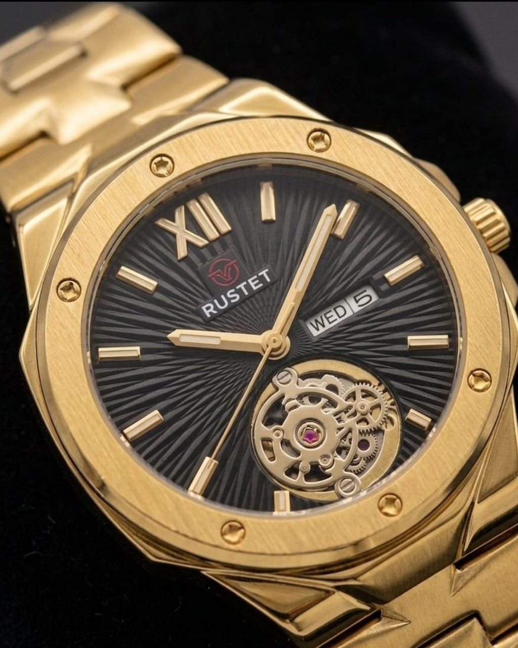 RUSTET-1053-BLACK WITH GOLDEN