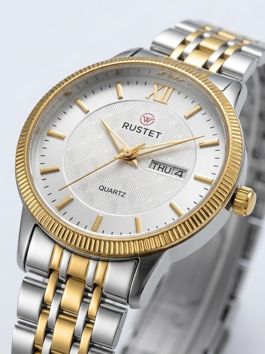 RUSTET-6006-WHITE WITH SILVER&GOLD FOR HER