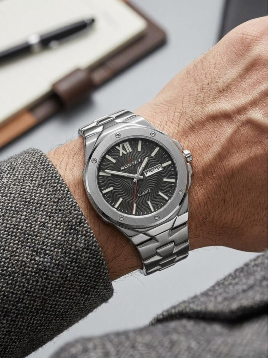RUSTET-1053-BLACK WITH SILVER