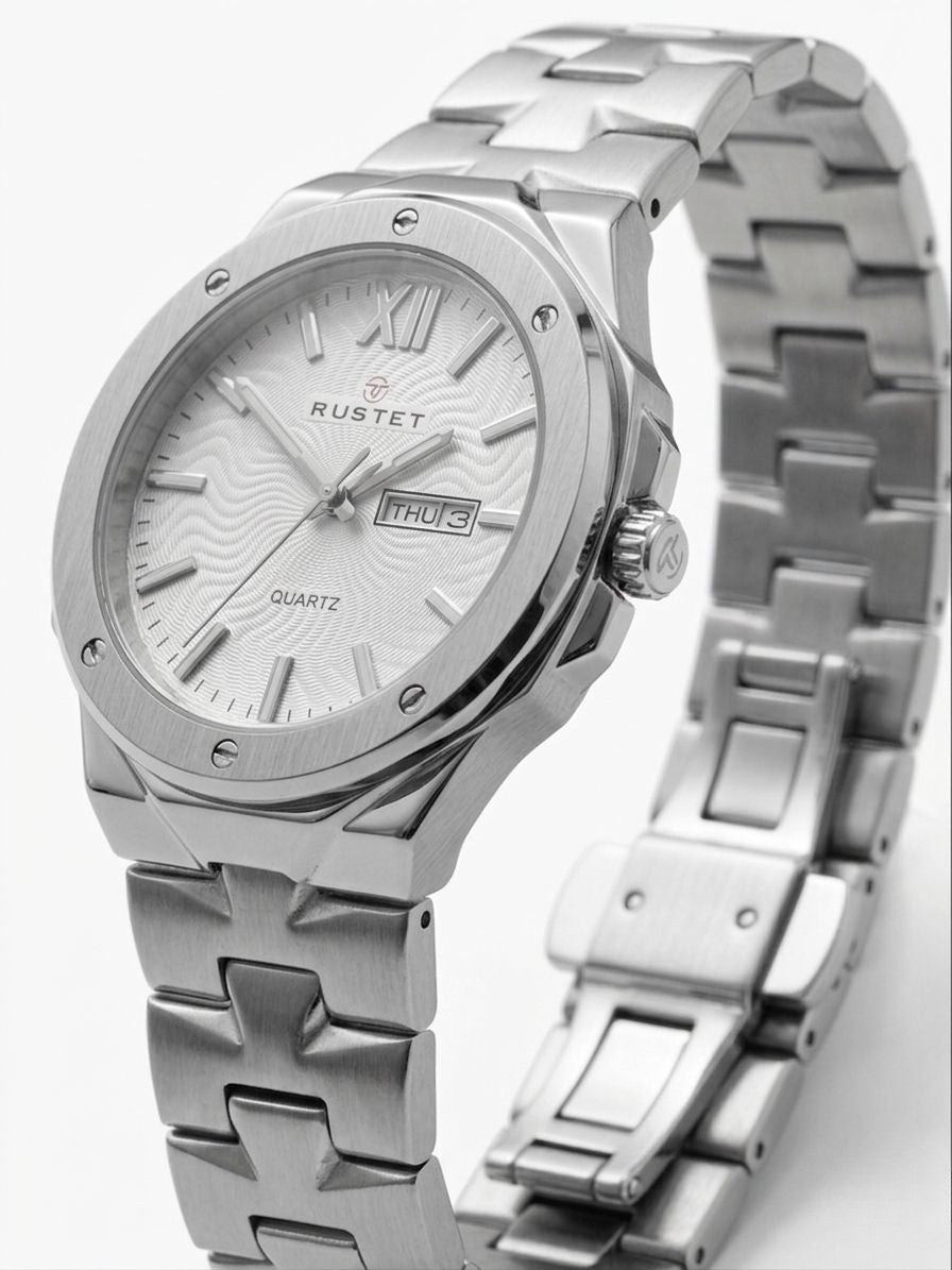 RUSTET-1053-WHITE WITH SILVER
