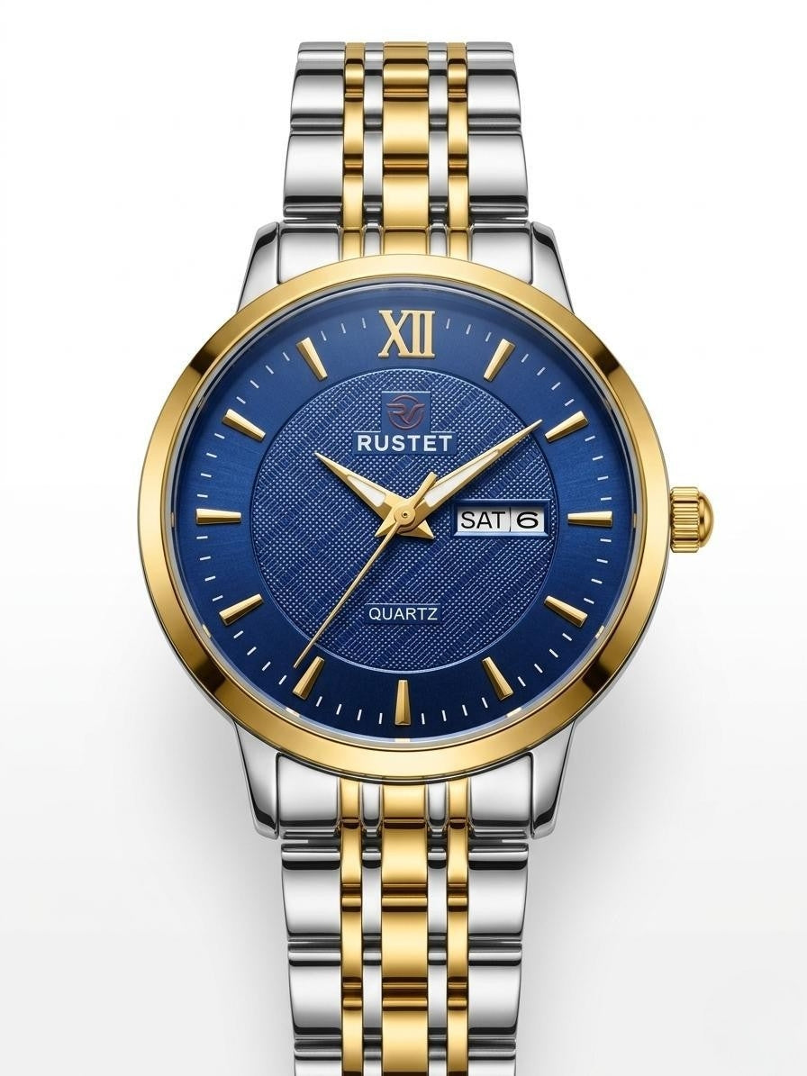 RUSTET-6006-BLUE WITH SILVER&GOLD FOR HER