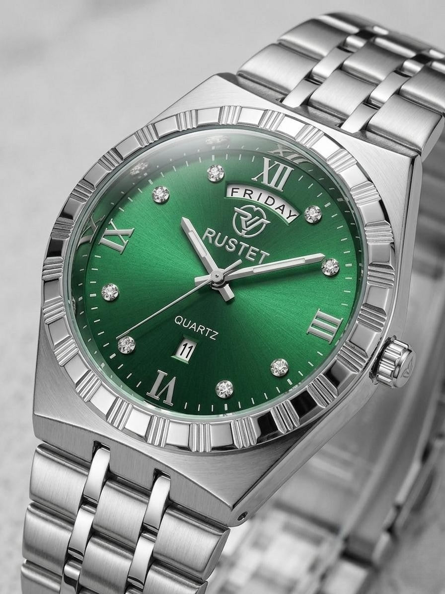 RUSTET-1062 GREEN WITH SILVER
