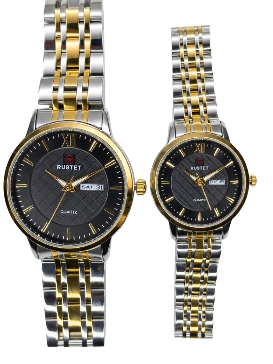 RUSTET-1006-BLACK WITH SILVER&GOLD-COUPLES EDITION