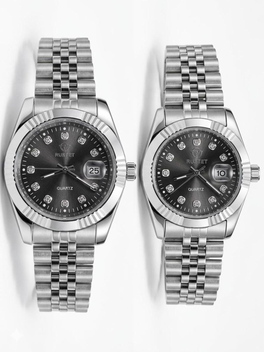 RUSTET-1041-BLACK WITH SILVER-COUPLES EDITION