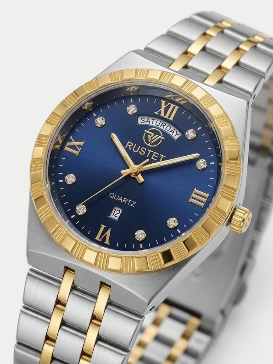 RUSTET-1062 BLUE WITH SILVER GOLD