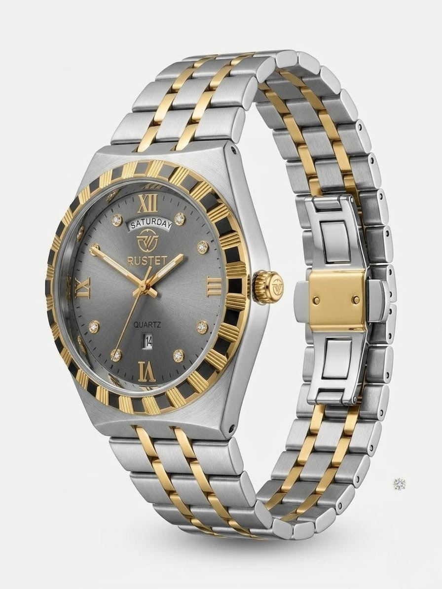 RUSTET-1062 GREY WITH GOLDEN SILVER