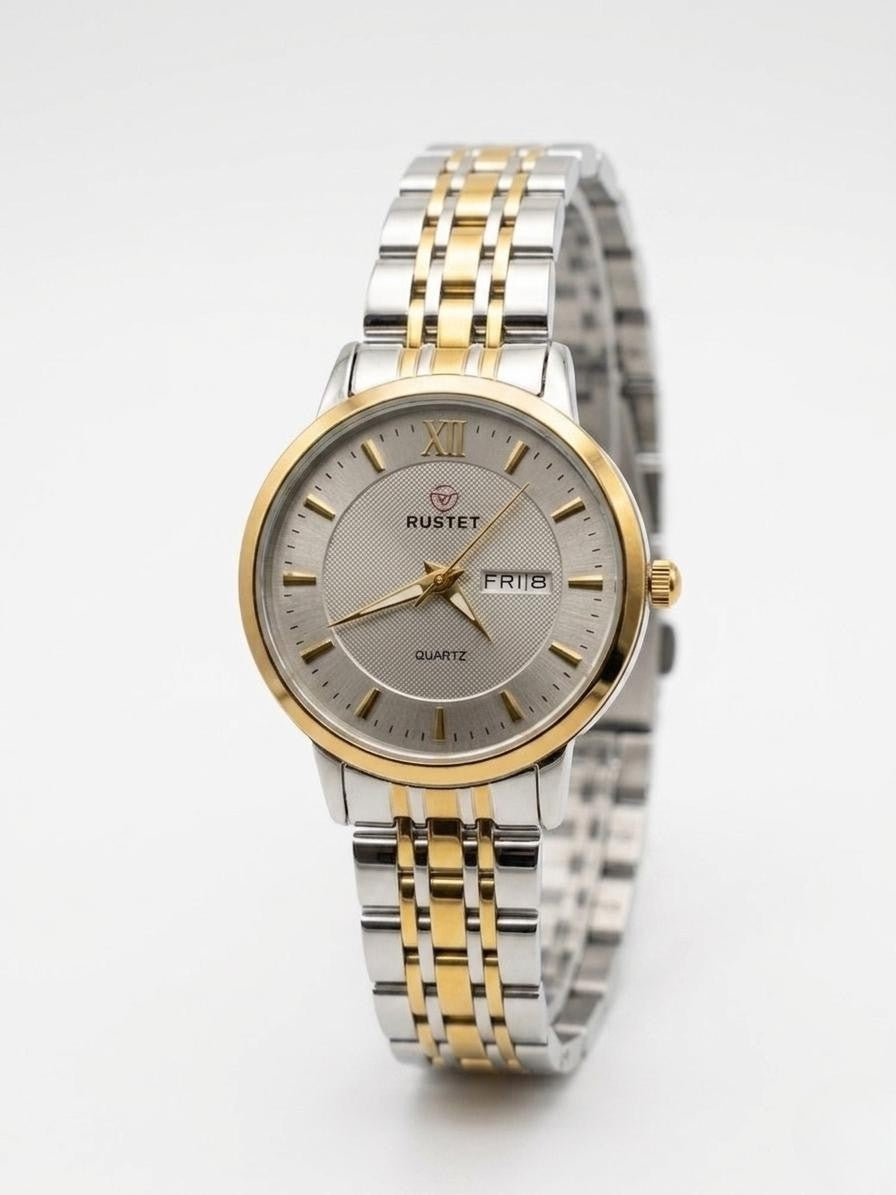 RUSTET-6006-GREY WITH SILVER&GOLD FOR HER