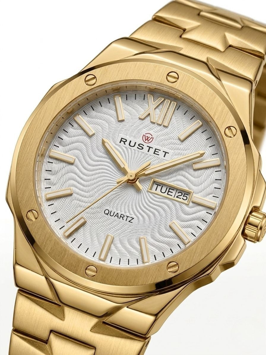 RUSTET-1053-WHITE WITH GOLD