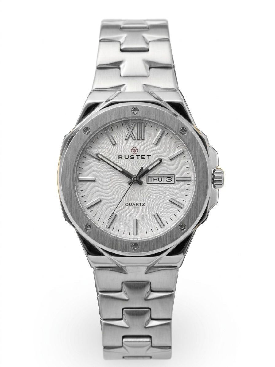 RUSTET-1053-WHITE WITH SILVER