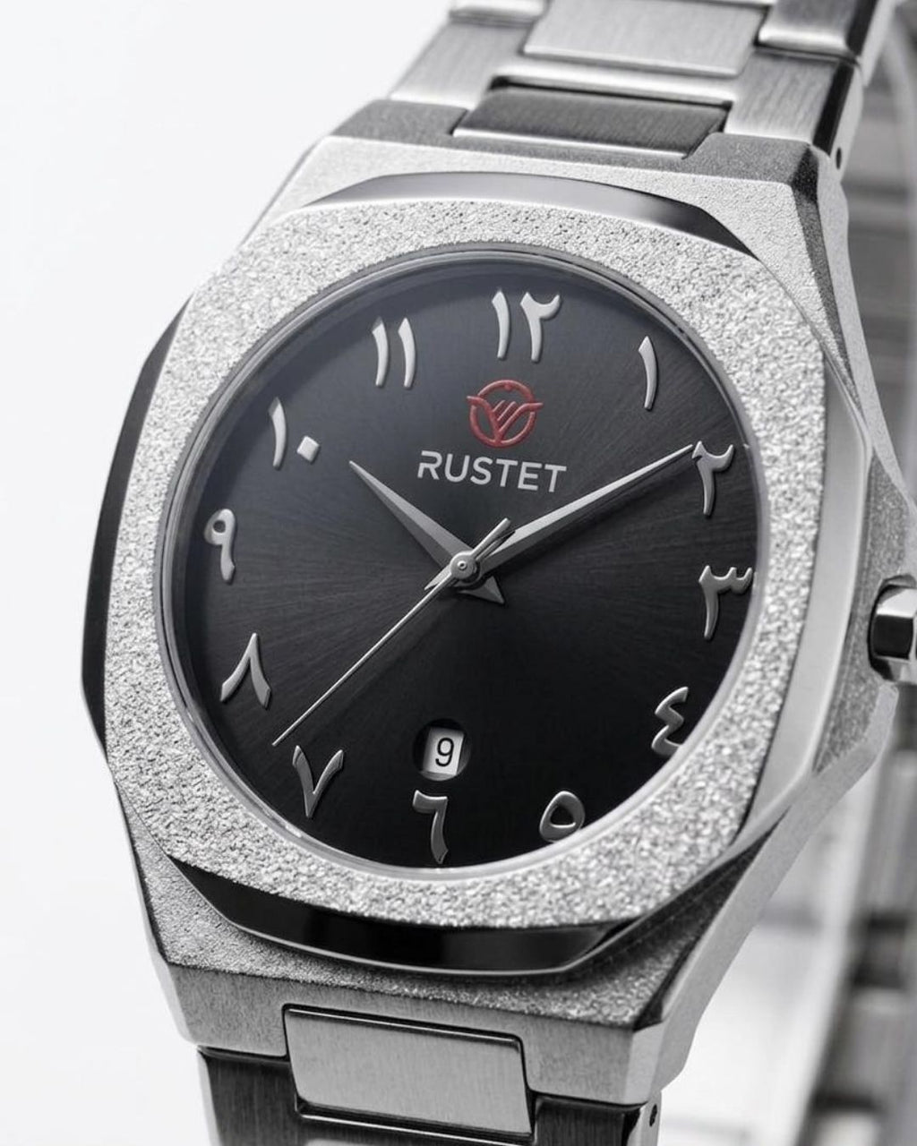 RUSTET-1019 ARABIC DIAL EDITION-BLACK WITH SILVER
