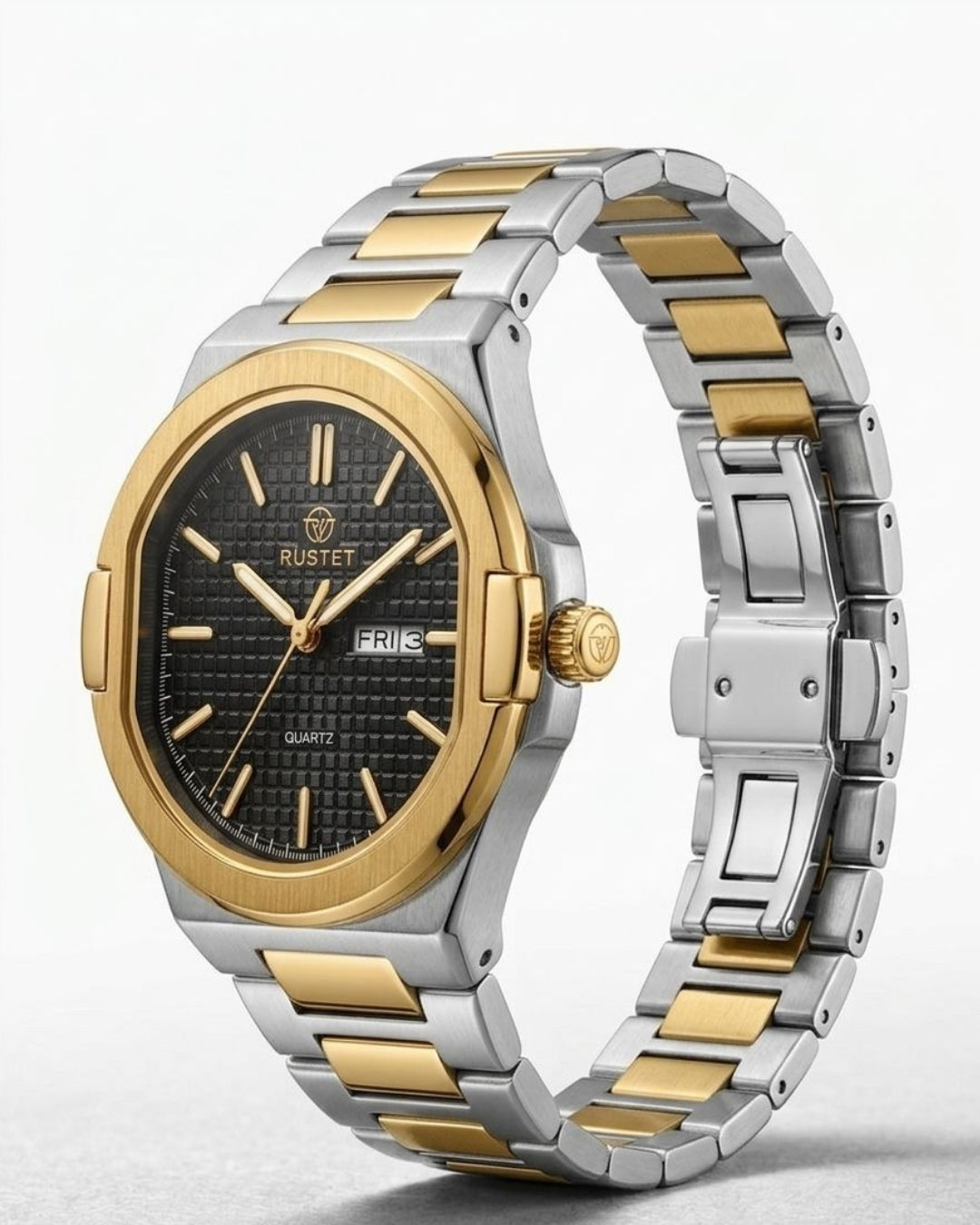 RUSTET-1045-BLACK WITH SILVER&GOLDEN