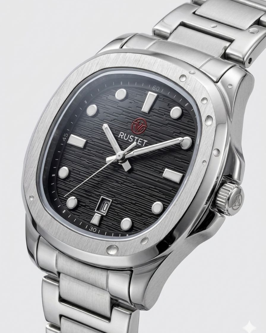 RUSTET-1058- BLACL WITH SILVER