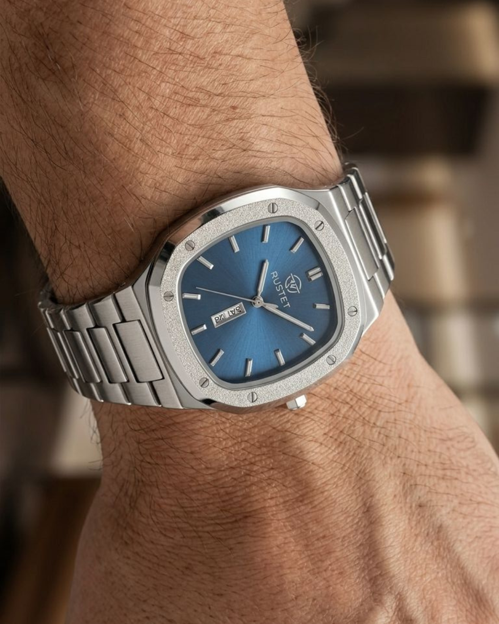 RUSTET-1018-BLUE WITH SILVER
