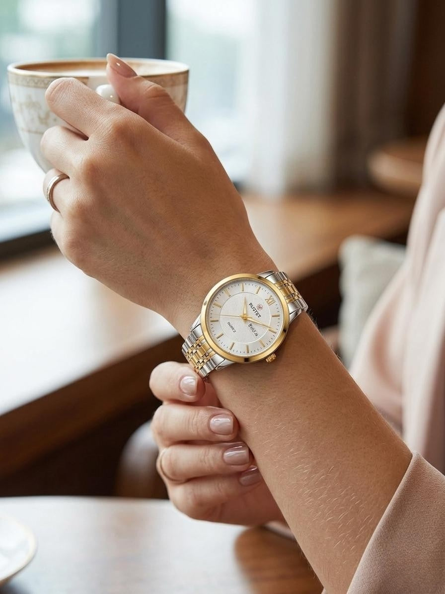 RUSTET-6006-WHITE WITH SILVER&GOLD FOR HER
