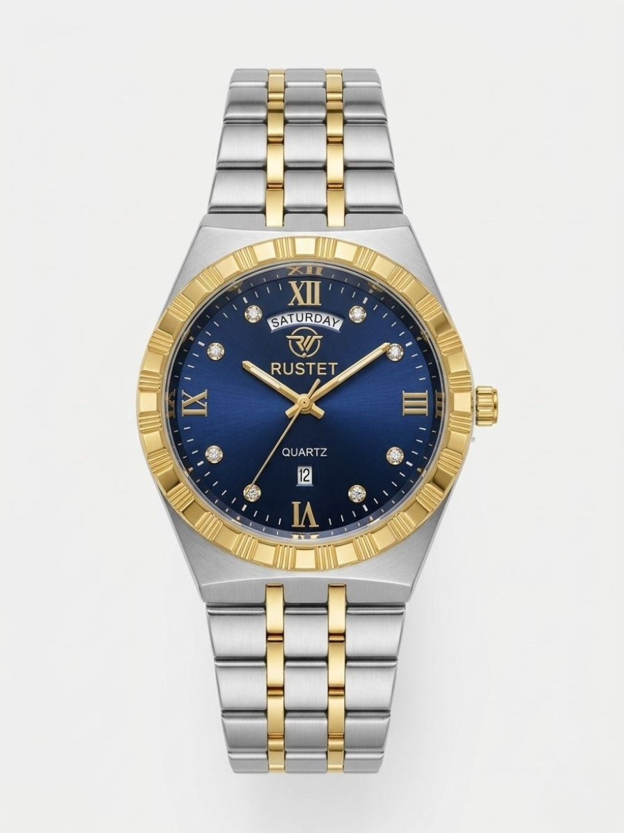 RUSTET-1062 BLUE WITH SILVER GOLD