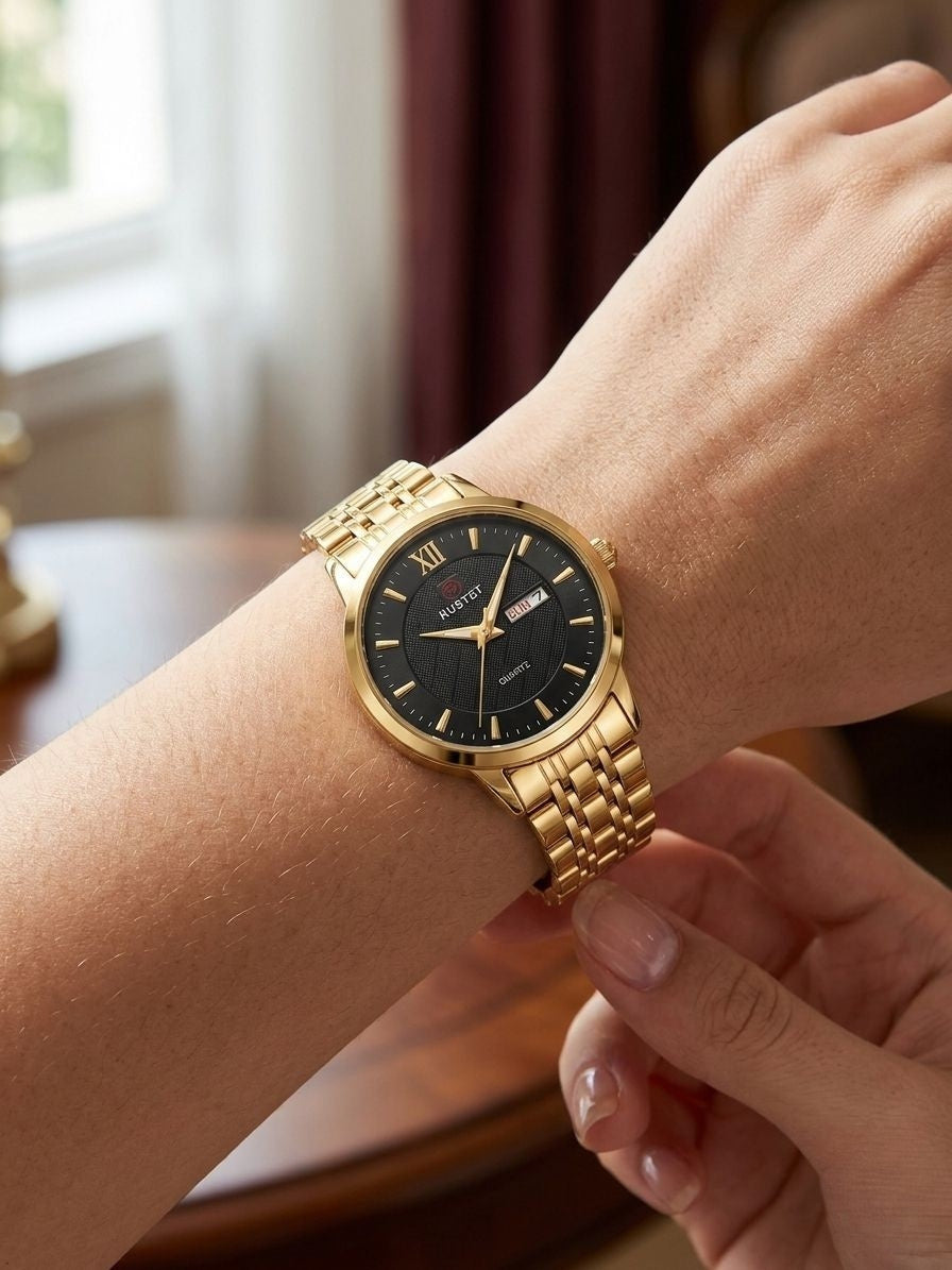 RUSTET-6006-BLACK WITH GOLD FOR HER